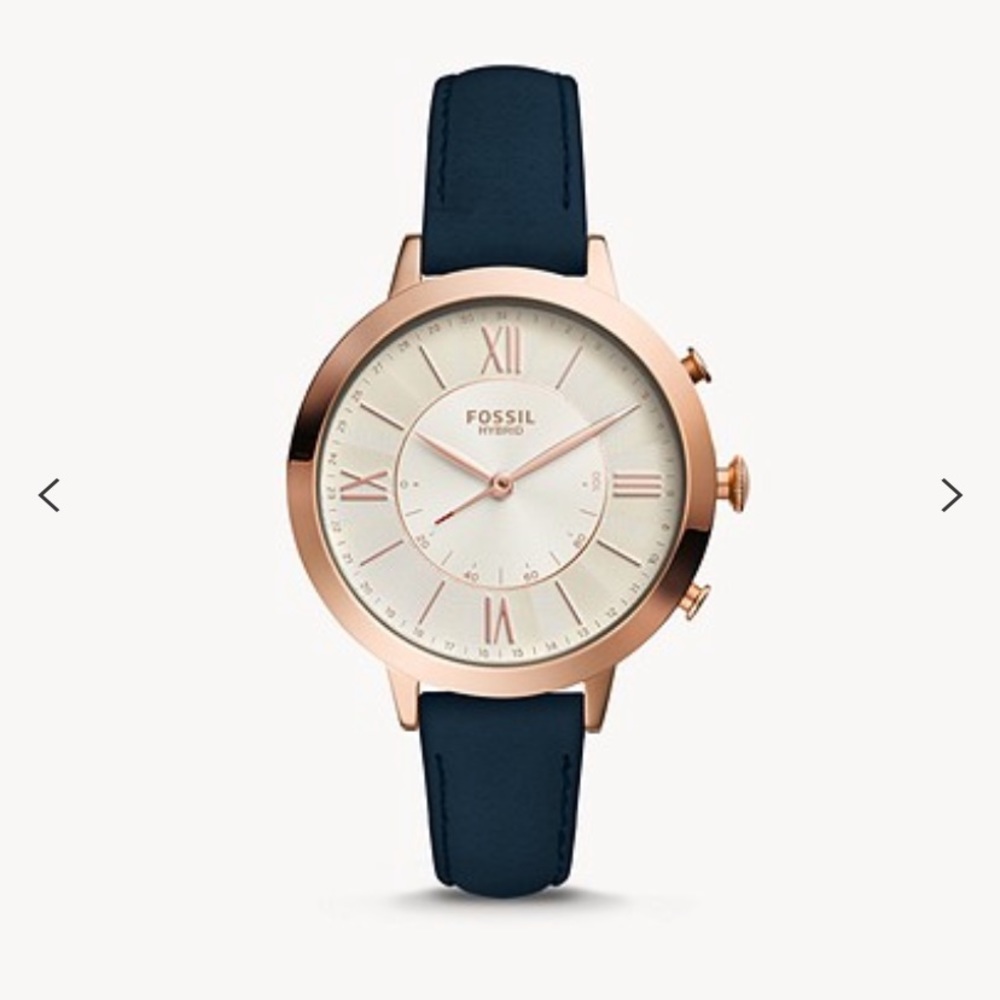 Hybrid Smartwatch Jacqueline Navy Leather